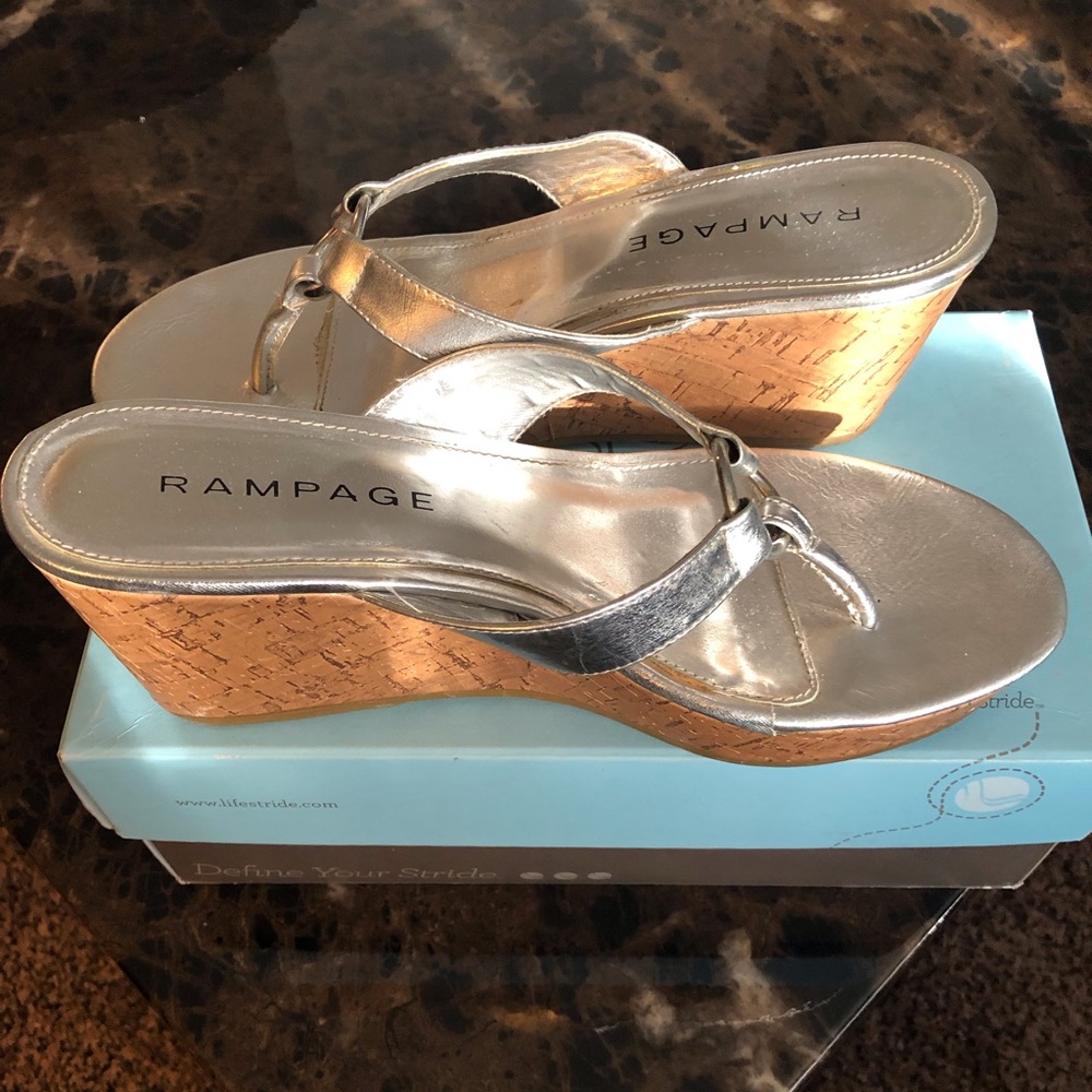 Rampage Cork Wedge Thong Sandal